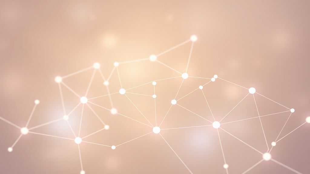 Abstract network nodes connected by lines, soft color scheme, clean minimal illustration, modern digital concept