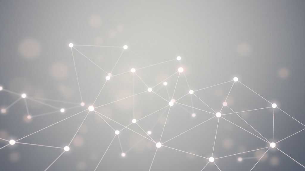 Abstract network nodes connected by lines, soft color scheme, clean minimal illustration, modern digital concept