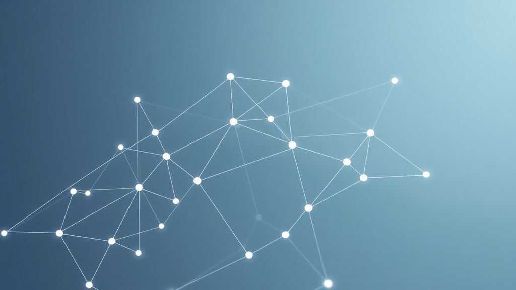 Abstract network nodes connected by lines, soft color scheme, clean minimal illustration, modern digital concept