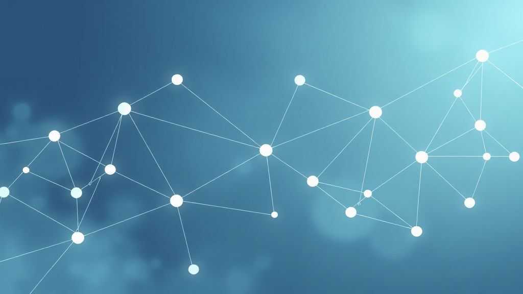 Abstract network nodes connected by lines, soft color scheme, clean minimal illustration, modern digital concept